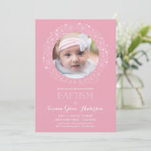 洗礼の写真の招待状、女の子の写真の招待 招待状 (スタンド正面)