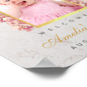 洗礼の写真　偽の金の装飾アーチ　ピンクのランガン　ウェルカム ポスター (角)