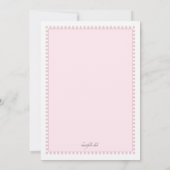 洗礼の十字のピンクの招待状 招待状 (裏面)