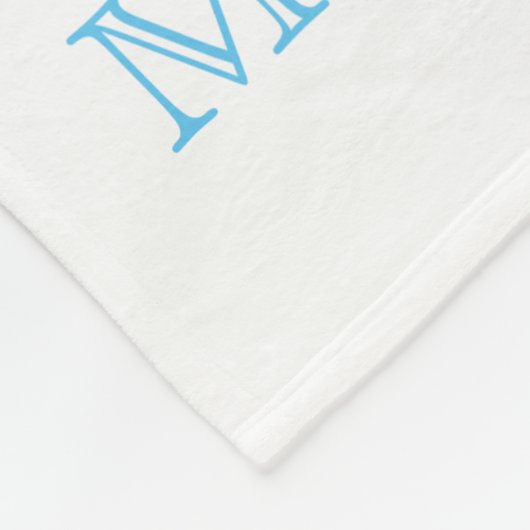 洗礼の十字の男の赤ちゃんの青の花 フリースブランケット (角)