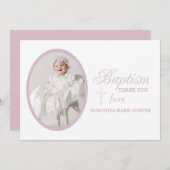 洗礼の単語のピンクの写真はNotecard感謝していしています サンキューカード (正面/裏面)