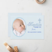 洗礼の単語の青い写真はNotecard感謝していしています ノートカード (正面/裏面インサイチュ)