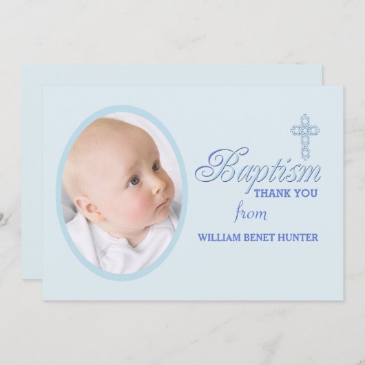 洗礼の単語の青い写真はNotecard感謝していしています ノートカード (正面/裏面)