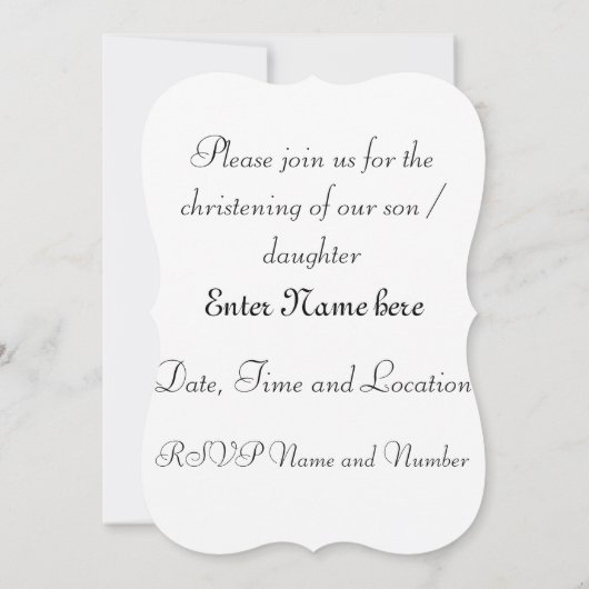 洗礼の天使　羽と花の冠 招待状 (裏面)