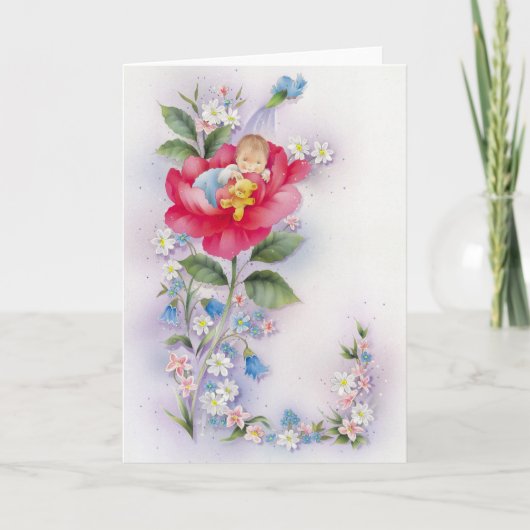 洗礼の女の赤ちゃん カード (正面)