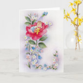 洗礼の女の赤ちゃん カード (黄色い花)