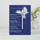 洗礼の宗教聖餐の確認の鳩 招待状 (スタンド正面)