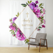 洗礼の少女用背景 - 紫の花 タペストリー (インサイチュ)