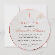 洗礼の少女 - 偽のローズゴールド大理石ピンクのスクリプト