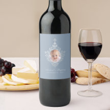 洗礼の少年　フォト　ダスティーブルー　ヴィンテージの紋章　十字架