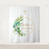 洗礼の少年 背景 - ユーカリのグリーン タペストリー (正面)