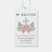 洗礼の思い出 十字架と葉 洗礼 ギフトタグ (正面)