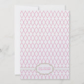 洗礼の招待状に洗礼を施すピンクおよび金ゴールド 招待状 (裏面)