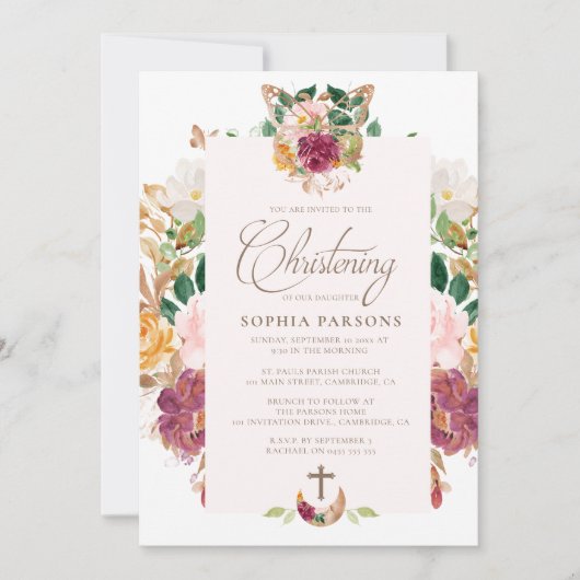 洗礼の招待状|のサフランは上がりました 招待状 (正面)