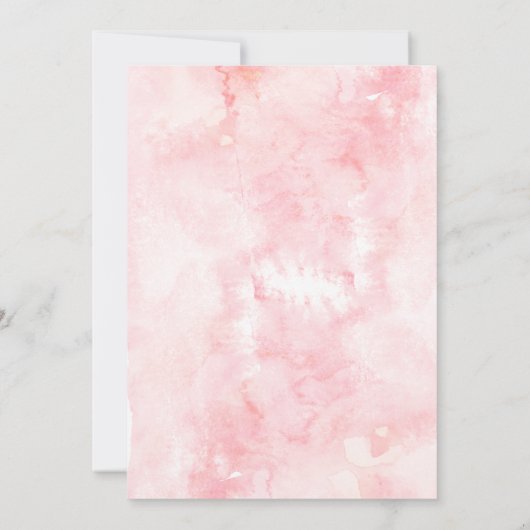 洗礼の招待状|のピンクのしぶき及び金ゴールドのグリッター 招待状 (裏面)