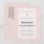 洗礼の招待状(スペイン語、カトリック、現代風) 招待状 (正面/裏面)