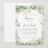 洗礼の招待状　女の子＆男の子　キリスト教の命名式招待状 招待状 (正面/裏面)