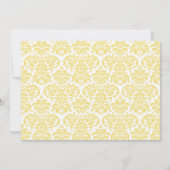 洗礼の招待状（黄色と灰色のダマスク柄） 招待状 (裏面)