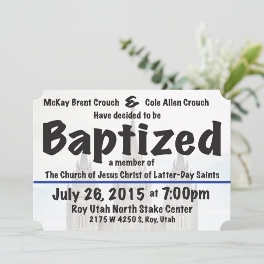 洗礼の招待 招待状 (スタンド正面)