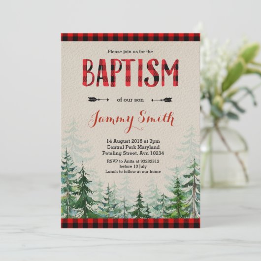 洗礼の樵の赤い格子縞の招待状 招待状 (スタンド正面)