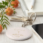 洗礼の渦巻くピンクと金ゴールド キーホルダー (側面)