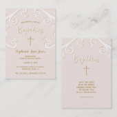 洗礼の渦巻くピンクと金ゴールド 名刺 (正面/裏面)