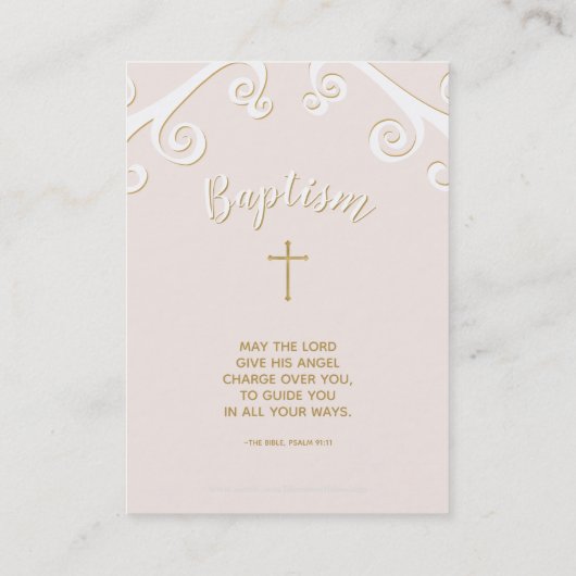 洗礼の渦巻くピンクと金ゴールド 名刺 (裏面)