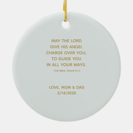 洗礼の男の赤ちゃん セラミックオーナメント (裏面)