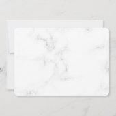 洗礼の白人の大理石の銀製の十字の写真の女の子 招待状 (裏面)