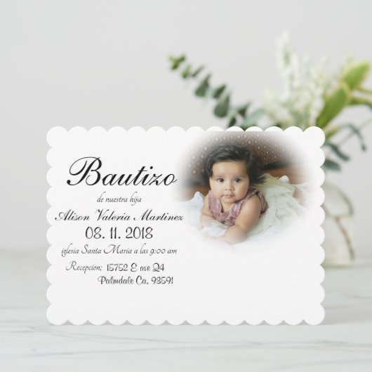 洗礼の装飾 招待状 (スタンド正面)