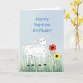 洗礼の誕生日の挨拶状 カード (黄色い花)