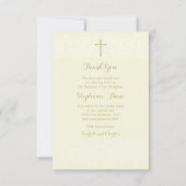 洗礼の賢明で敏感な花のレース サンキューカード (正面)