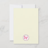 洗礼の賢明で敏感な花のレース サンキューカード (裏面)