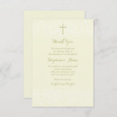 洗礼の賢明で敏感な花のレース サンキューカード (正面/裏面)