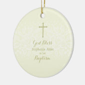 洗礼の賢明で敏感な花のレース セラミックオーナメント (左)