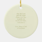 洗礼の賢明で敏感な花のレース セラミックオーナメント (裏面)