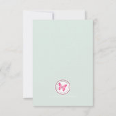 洗礼の青いオパールの敏感な花のレース サンキューカード (裏面)