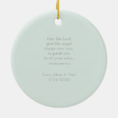 洗礼の青いオパールの敏感な花のレース セラミックオーナメント (裏面)