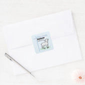 洗礼の青い子羊、名入れ可能 スクエアシール (封筒)