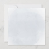 洗礼の青い水彩の小さな十字 招待状 (裏面)