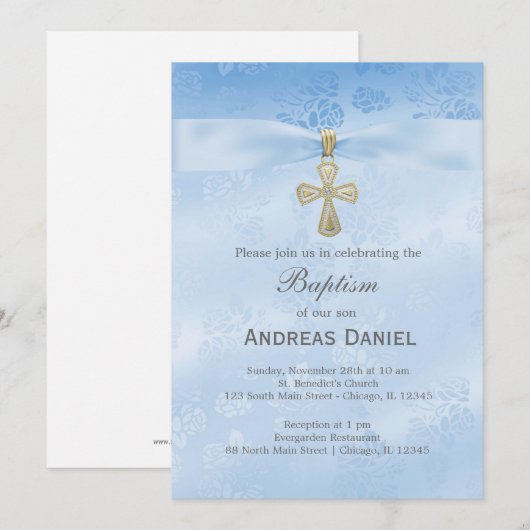 洗礼の青い薔薇 招待状 (正面/裏面)