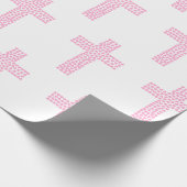 洗礼の《キリスト教》洗礼式や命名式の十字の確認のピンク ラッピングペーパー (角)