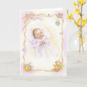 洗礼または《キリスト教》洗礼式や命名式のベビー カード (黄色い花)