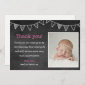 洗礼を施している女の子か洗礼のサンキューカード サンキューカード (正面/裏面)