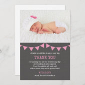 洗礼を施している女の子か洗礼のサンキューカード サンキューカード (正面/裏面)