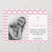 洗礼を施している女の子か洗礼のサンキューカード サンキューカード (正面/裏面)