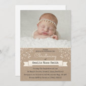 洗礼を施している女の子か洗礼の招待状 招待状 (正面/裏面)