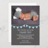 洗礼を施している男の子か洗礼のサンキューカード サンキューカード (正面/裏面)