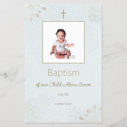 洗礼エレガントメニューカードベビー (正面)