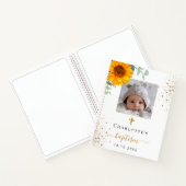 洗礼カスタム写真素朴なヒマワリのゲストブック ノートブック (内部)